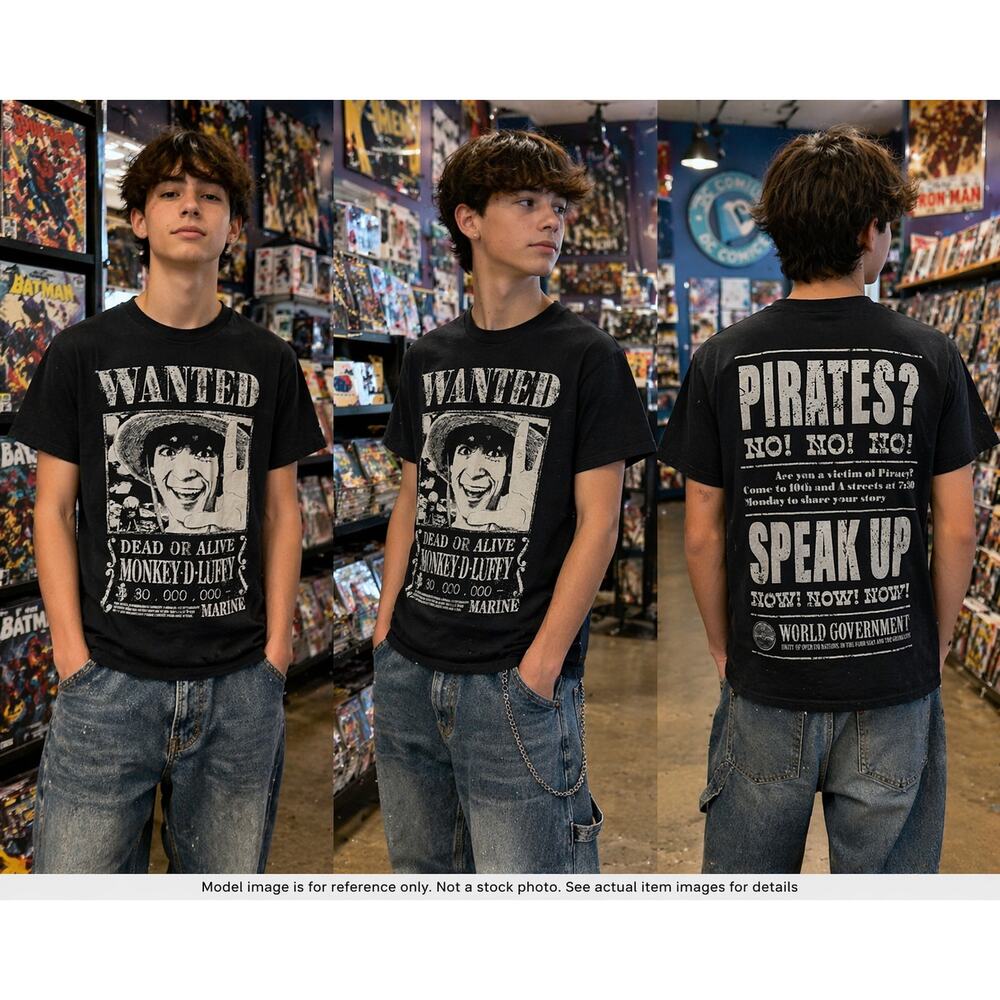 One Piece Monkey D Luffy Wanted Graphic Tee Size‎ S